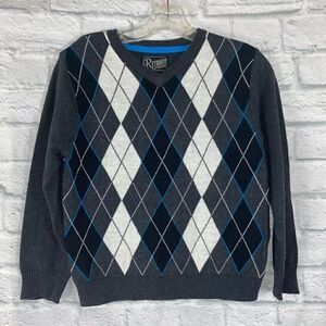 Retrofit brand MFG diamond pattern Crewneck Longsleeve sweater sz S 8 youth boys